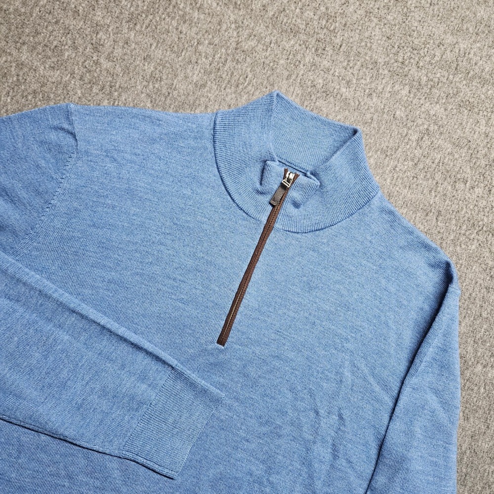UNTUCKit Belguardo Sweater Mens Large Blue Merino Wool 41667